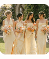 Bridesmaids with buttercream bouquets